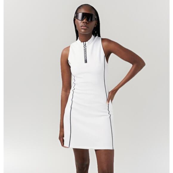 J.Lindeberg Dresses & Skirts - J.Lindeberg White Zane Golf Dress Women's Size Large White Mesh Racerback Sporty